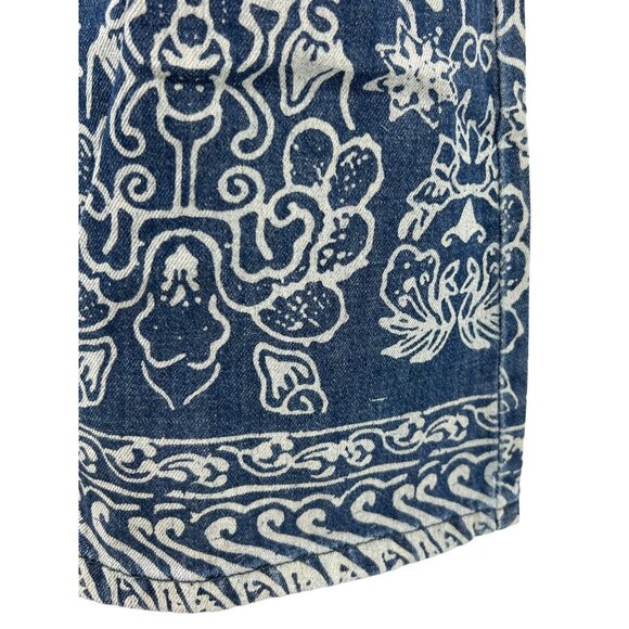 Free People Bohemian Printed Bell Bottom Flare Jeans - Picture 11 of 16